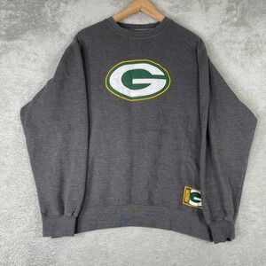 Majestic Green Bay Packers Sweatshirt Mens Large Gray Crewneck NFL Football Logo